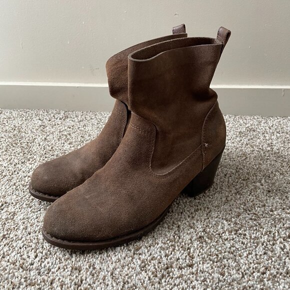 rag and bone | Brown Mercer Suede Slouch Ankle Boots - Size EU 37.5 - Picture 6 of 16